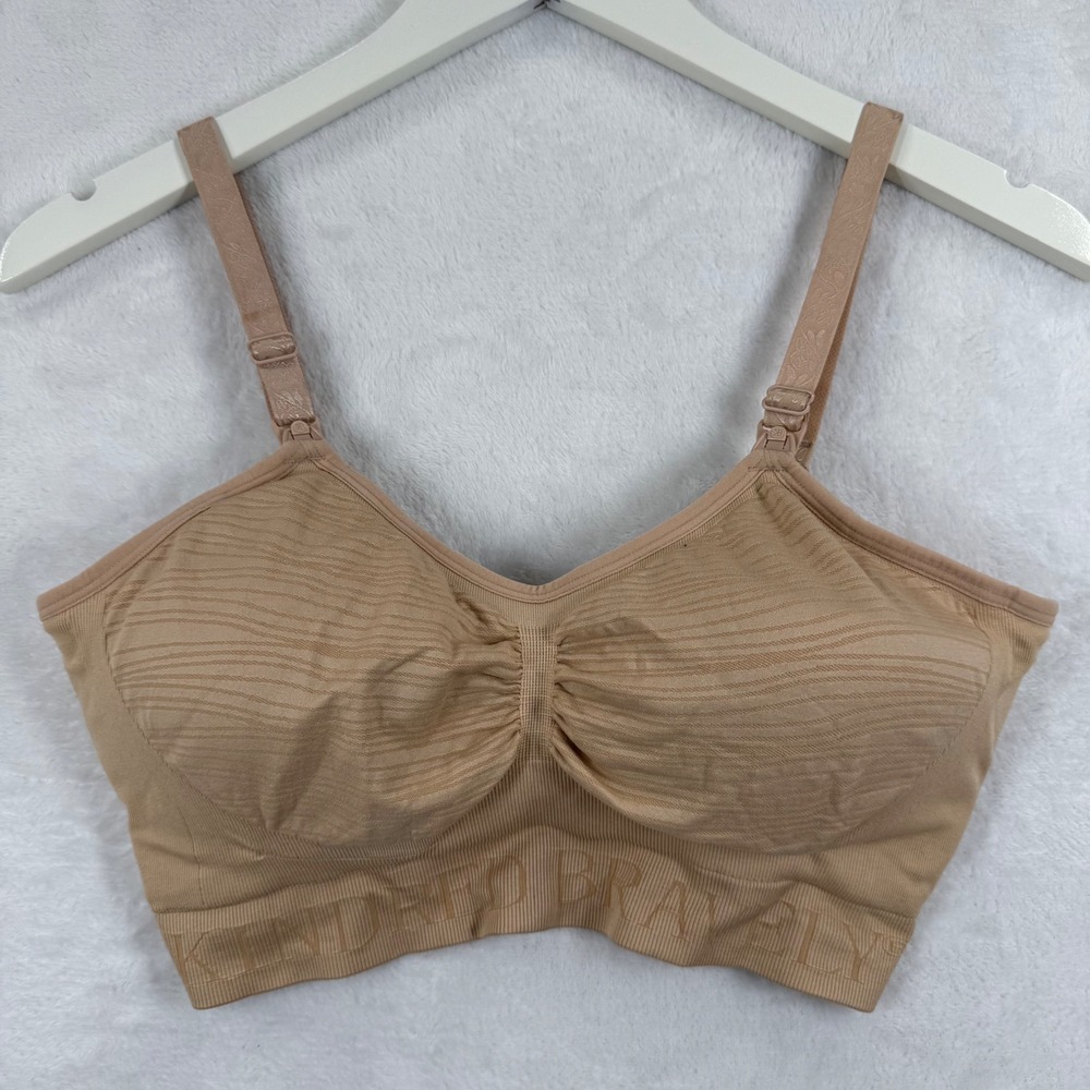 Kindred Bravely Seamless Nursing Bra Tan Beige Medium Wireless Maternity 6347